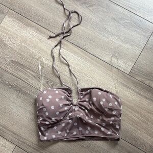 Gilly Hicks Dusty Pink Floral Crop Top SM10